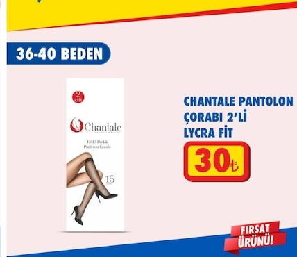 Chantale Pantolon Çorabi 2'Li Lycra Fit