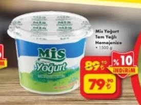 Mis Yoğurt Tam Yağlı Homojenize 1500 G