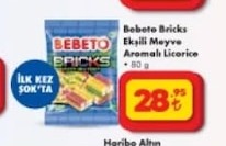 Bebeto Bricks Ekşili Meyve Aromalı Licorice 80 G