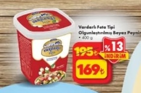 Vardarlı Feta Tipi Olgunlaştırılmış Beyaz Peynir 400 G