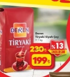 Deren Tiryaki Siyah Çay 1 Kg