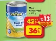 Vatan Tane Süt Mısır 400 G