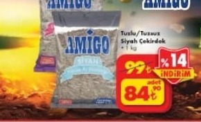 Amigo Tuzlu/Tuzsuz Siyah Çekirdek 1 Kg