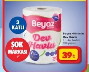 Beyaz Güvercin Dev Havlu 1 Dev Havlu 300 Yaprak