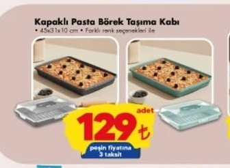 Kapaklı Pasta Börek Taşıma Kabı