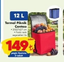 Termal Piknik Çantası 12 L