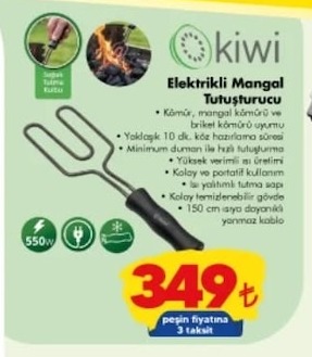 Kiwi Elektrikli Mangal Tututşurucu
