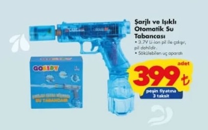 Şarjlı Ve Işıklı Otomatik Su Tabancası