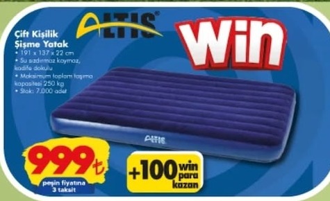 Altıs Çift Kişilik Şişme Yatak