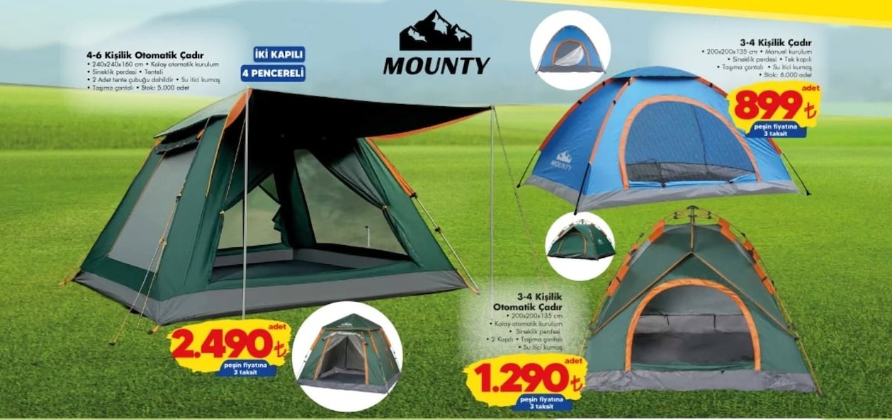 Mounty 4-6 Kişilik Otomatik Çadır