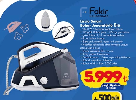 Fakir Liscio Smart Buhar Jeneratörlü Ütü