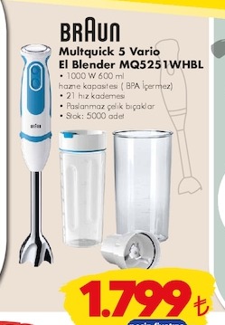 Braun Multiquick 5 Vario El Blender Mq5251Whbl