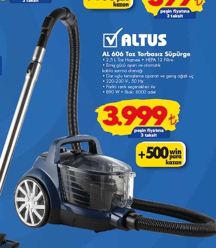 Altus Al 606 Toz Torbasız Süpürge