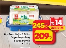 Mis Tam Yağlı 3 Dilim Olgunlaştırılmış Beyaz Peynir 525G