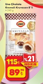 Uno Çikolata Kremalı Kruvasan 8Li 240G
