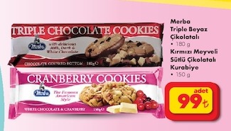 Merba Triple Beyaz Çikolatalı Kurabiye 180G