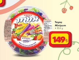 Tayaş Miniyum Yum Lezzetli Meyveli Şekerleme 804G