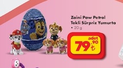 Zaini Paw Patrol Tekli Sürpriz Yumurta 20G
