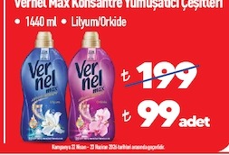 Vernel Max Konsantre Yumuşatıcı Çeşitleri 1440Ml