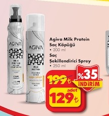 Agiva Milk Protein Saç Köpüğü 200Ml Saç Şekillendirici Sprey 250Ml