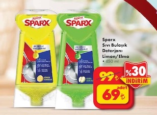 Sparx Sıvı Bulaşık Deterjanı Limon/Elma 650Ml