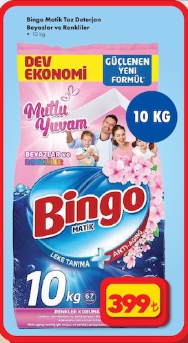 Bingo Matik Toz Deterjan Beyazlar Ve Renkliler 10Kg