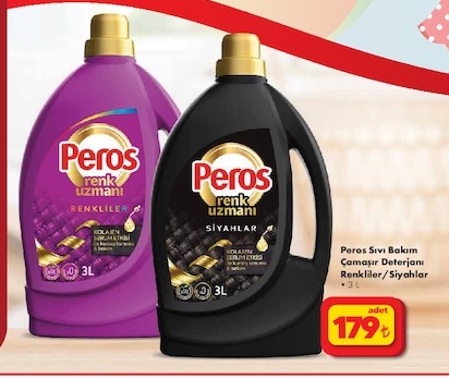 Peros Sıvı Bakım Çamaşır Deterjanı Renkliler/Siyahlar 3 L