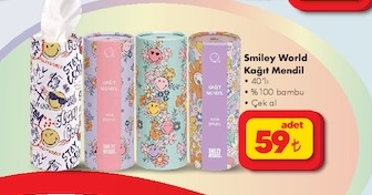 Smiley World Kağıt Mendil 40'Lı %100 Bambu