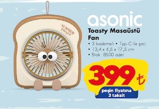 Asonic Toasty Masasüstü Fan
