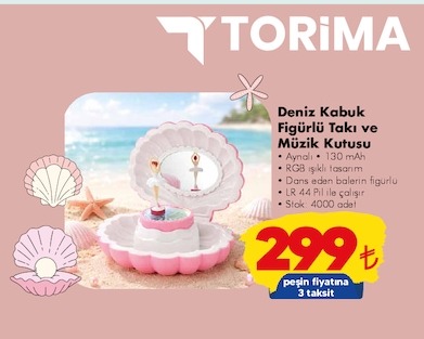 Torima Deniz Kabuk Figürlü Müzik Kutusu