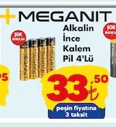 Alkalin Ince Kalem Pil 4'Lü