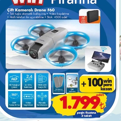 Çift Kameralı Drone F60