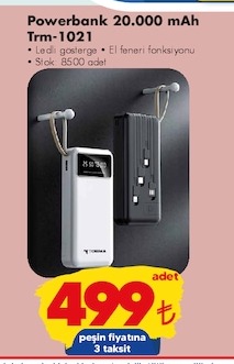 Powerbank 20.000 Mah Trm-1021