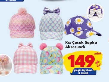 Kız Çocuk Şapka Aksesuarlı