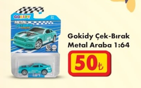 Gokidy Çek-Bırak Metal Araba 1:64