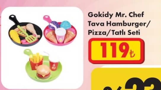 Gokidy Mr. Chef Tava Hamburger/Pizza/Tatlı Seti