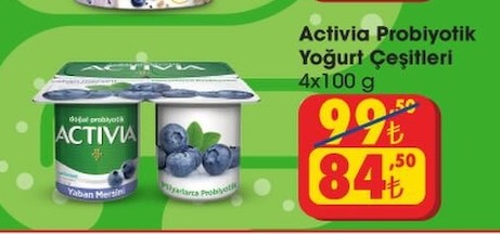 Activia Probiyotik Yoğurt Çeşitleri 4X100 G