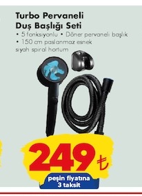 Turbo Pervaneli Duş Başlığı Seti