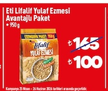 Eti Lifalif Yulaf Ezmesi Avantajlı Paket 950G