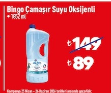 Bingo Çamaşir Suyu Oksijenli 1852 Ml