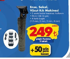 Ense Sakal Vücut Kili Makinesi