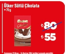 Ülker Sütlü Çikolata 70G