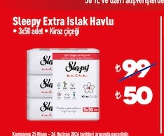 Sleepy Extra Islak Havlu 3X50 Adet