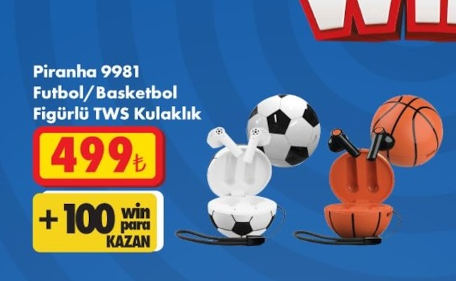 Piranha 9981 Futbol/Basketbol Figürlü Tws Kulaklık
