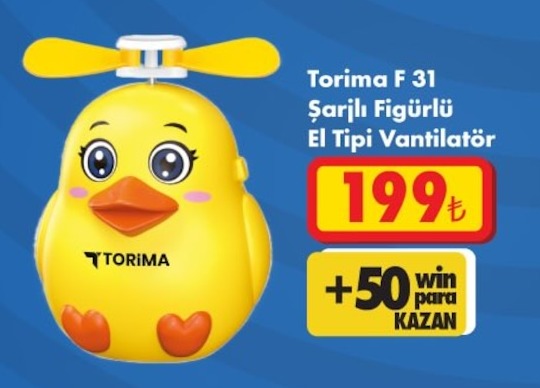 Torima F 31 Şarjlı Figürlü El Tipi Vantilatör