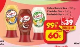 Calve Ranch Sos 245G Cheddar Sos 240G Barbekü Sos 290G