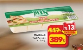 Mia Dilimli Tost Peyniri 1200G