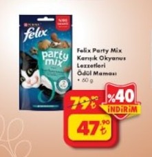 Felix Party Mix Karışık Okyaanus Lezzetleri Ödül Maması 60 G