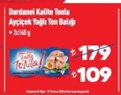 Dardanel Kalite Tonla Ayçiçek Yağlı Ton Balığı 2X140 G