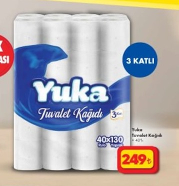 Yuka Tuvalet Kagitı 40X130 3 Katlı